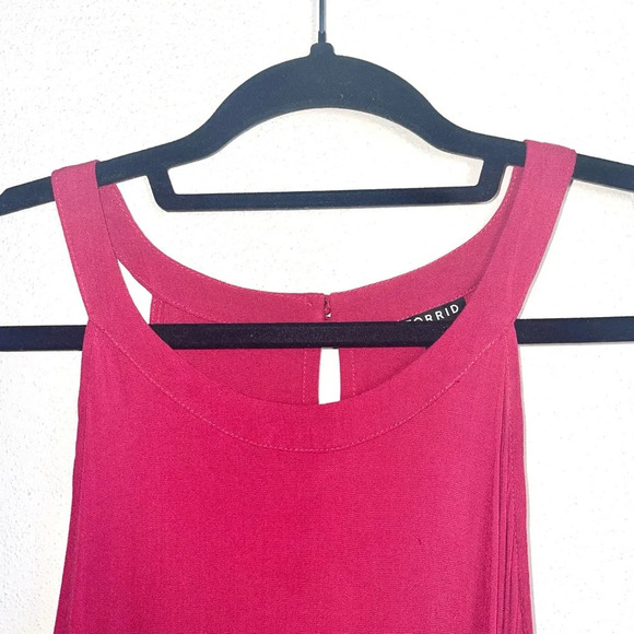 Torrid Hot Pink Rayon Slub Halter Neck Tiered Ruffle Tank Top 2X Women’s - Picture 3 of 13